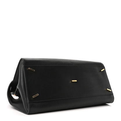 Salvatore Ferragamo Calfskin Large Hug Soft Bicolor Shoulder Bag Black Flame Red 4 of 9