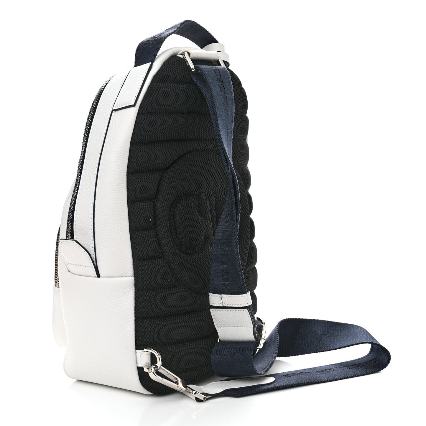 X SHAWN STUSSY Grained Calfskin Ox Head Crossbody Backpack White