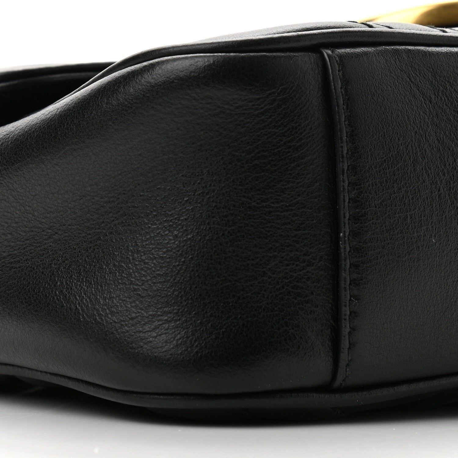 Gucci Calfskin Matelasse Mini GG Marmont Shoulder Bag Black 9 of 11