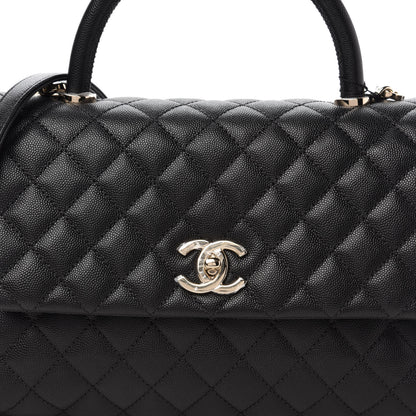 Chanel Caviar Quilted Small Coco Handle Flap Black 10 of 11