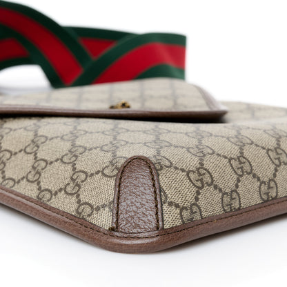 Gucci GG Supreme Monogram Web Medium Neo Vintage Flap Messenger Bag Beige New Acero 10 of 11