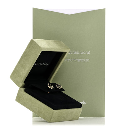 Van Cleef & Arpels 18K Yellow Gold Black Onyx Sweet Alhambra Earrings 5 of 5