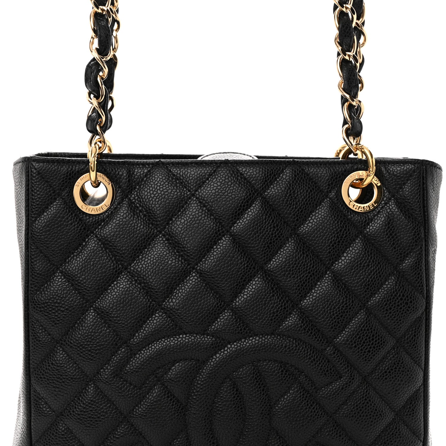 Chanel Caviar Quilted Petit Shopping Tote PST Black 8 of 14