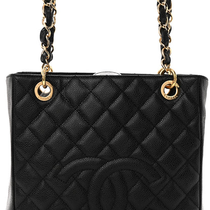 Chanel Caviar Quilted Petit Shopping Tote PST Black 8 of 14