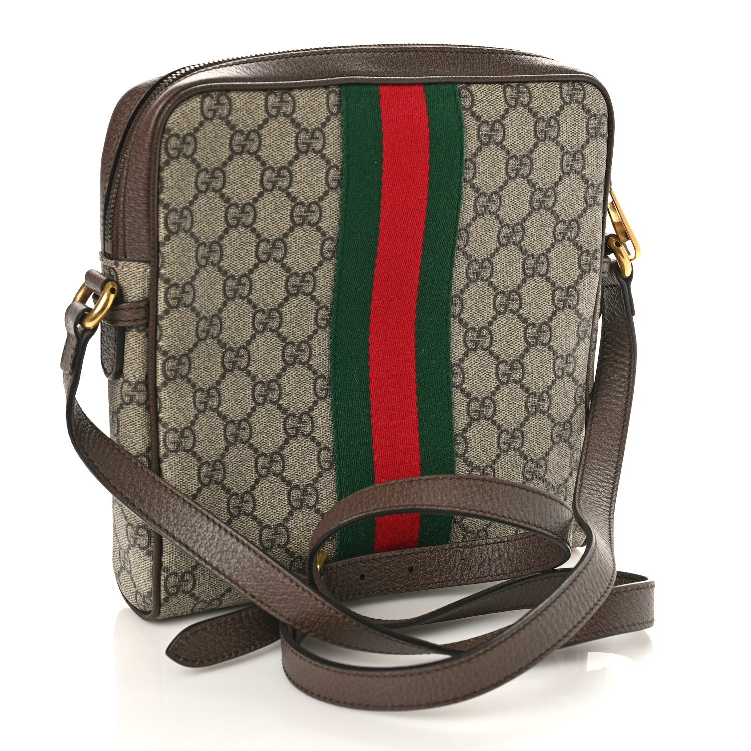 Gucci GG Supreme Monogram Web Small Ophidia Messenger Bag Brown 3 of 9