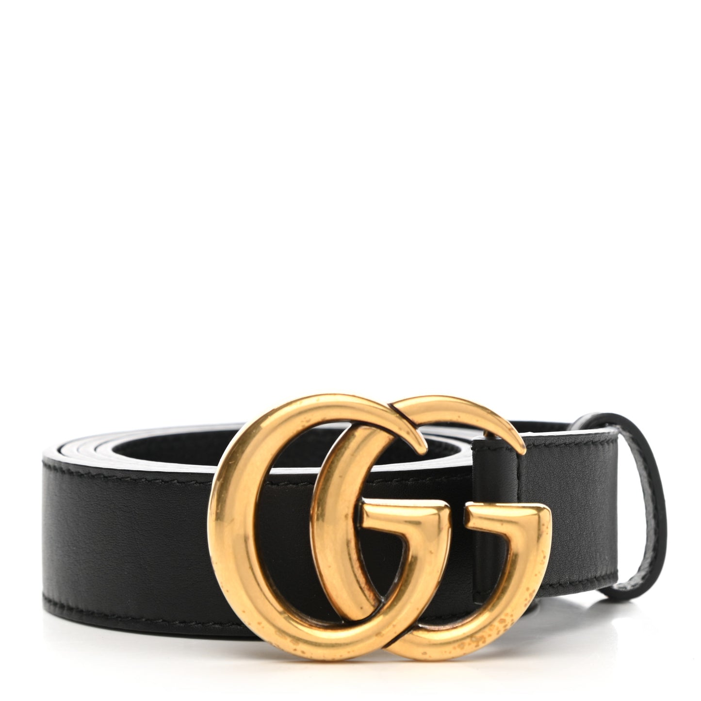 Moon Calfskin Double G 30mm Belt 105 42 Black