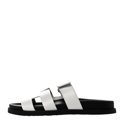 Hermes Calfskin Womens Chypre Sandals 38 White 1 of 8