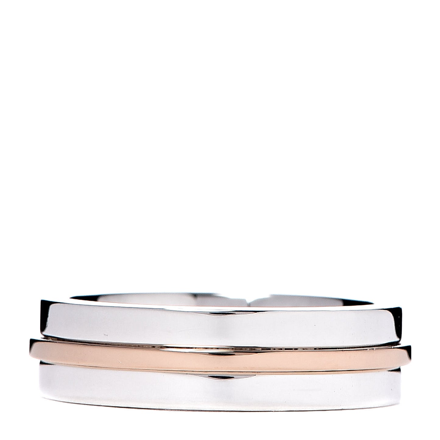 Sterling Silver 18K Rose Gold T Wide Band Ring 56 7.75