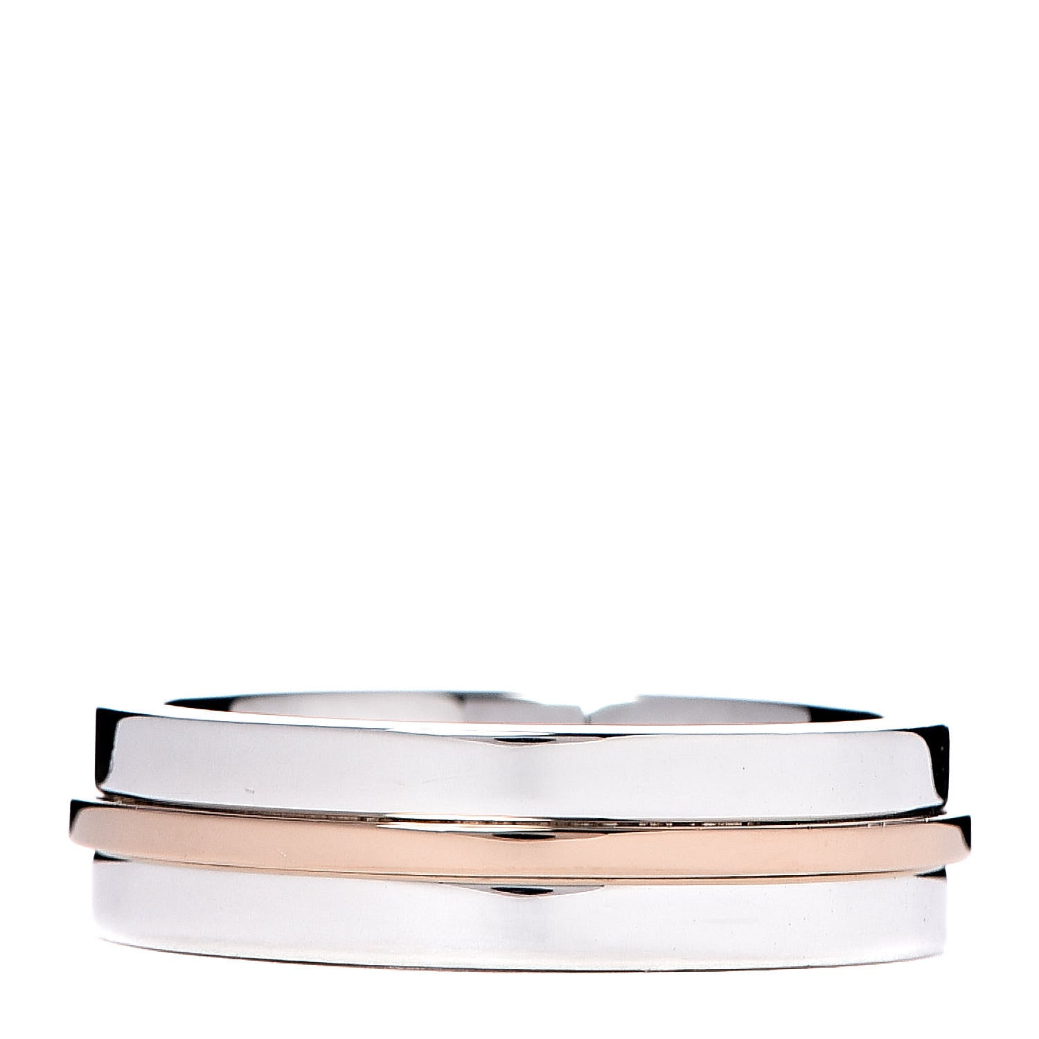 Tiffany Sterling Silver 18K Rose Gold T Wide Band Ring 56 7.75 3 of 4