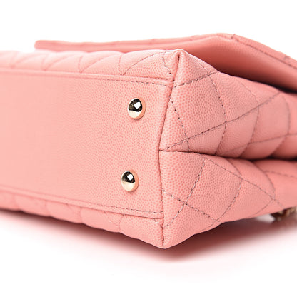 Chanel Caviar Quilted Mini Coco Handle Flap Pink 12 of 13