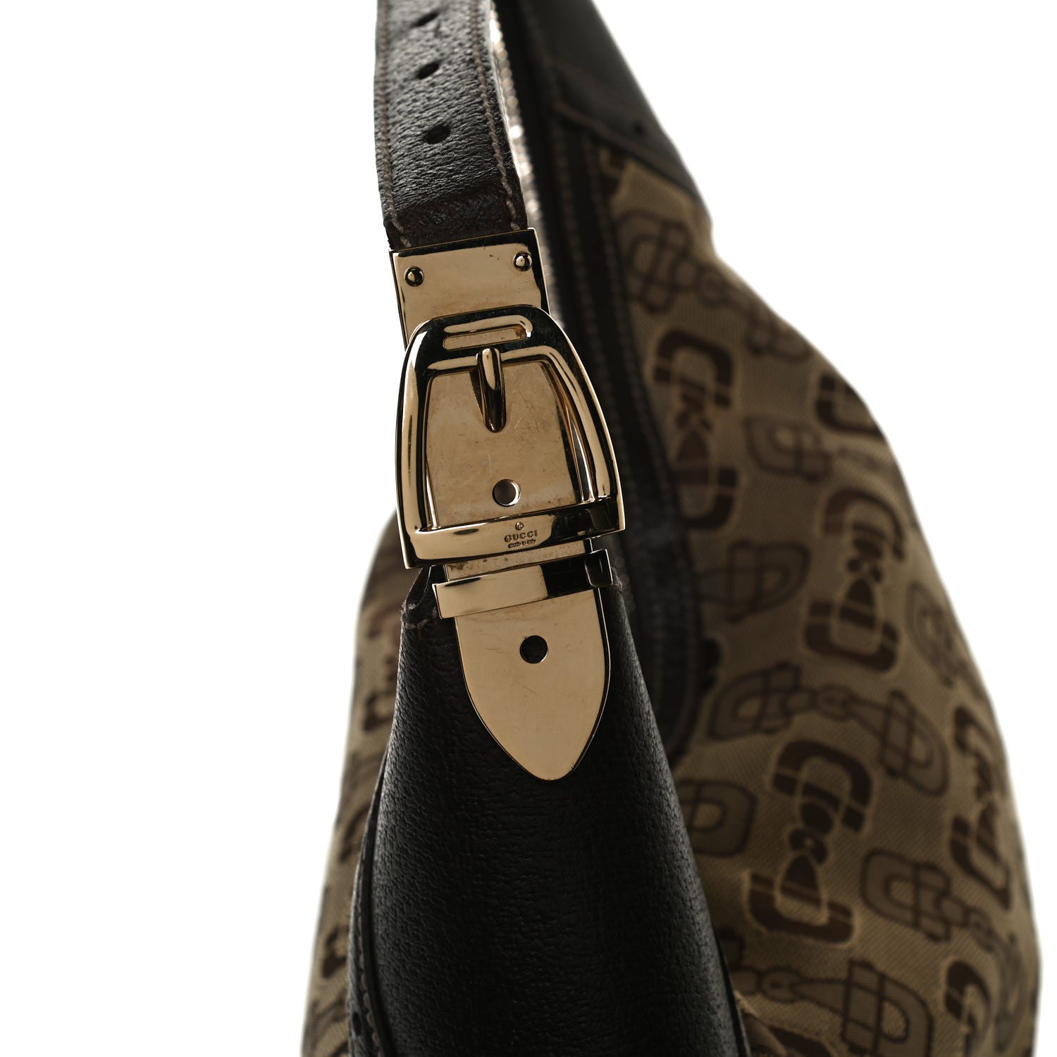 Gucci Canvas Horsebit Glam Hobo Dark Brown 17 of 27