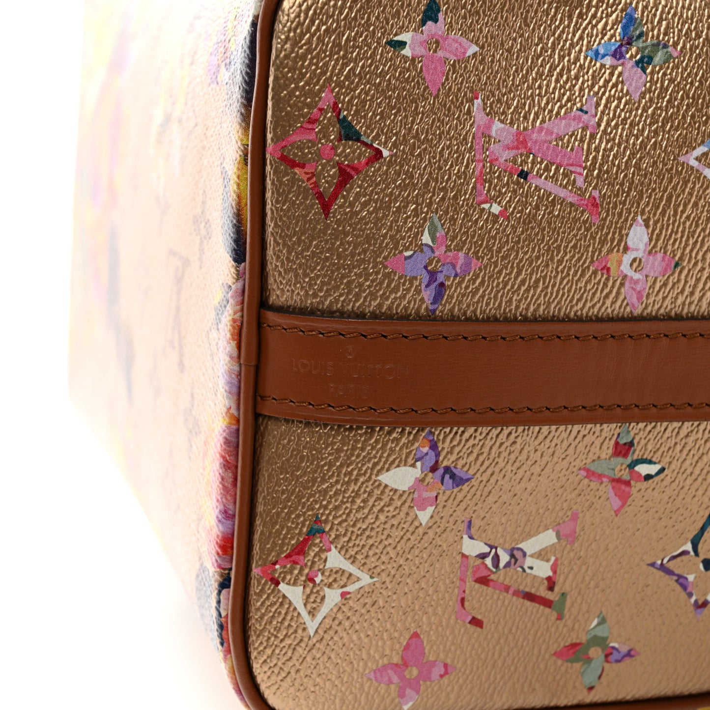 Metallic Monogram LV Garden Speedy Bandouliere 25 Gold