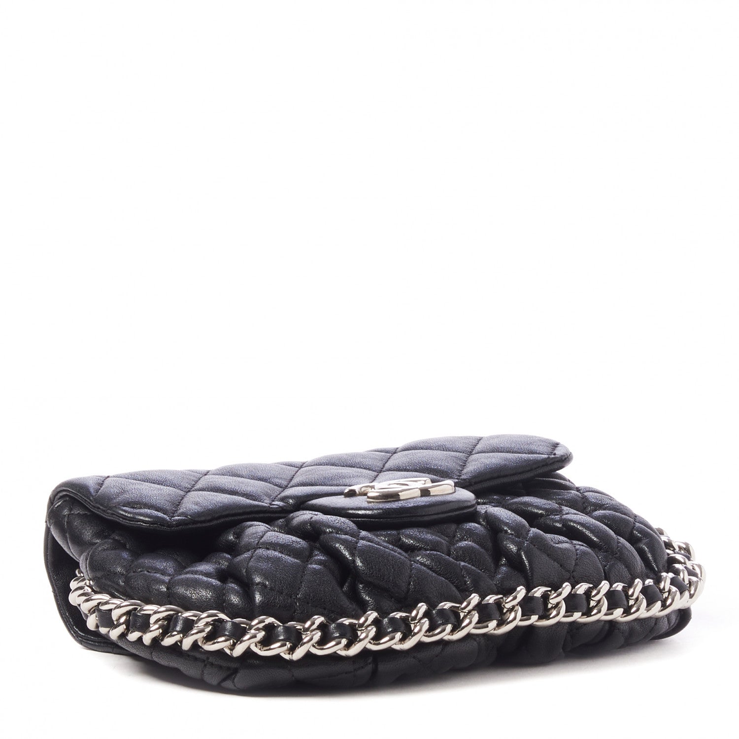 Chanel Washed Lambskin Quilted Mini Chain Around Flap Black 4 of 11