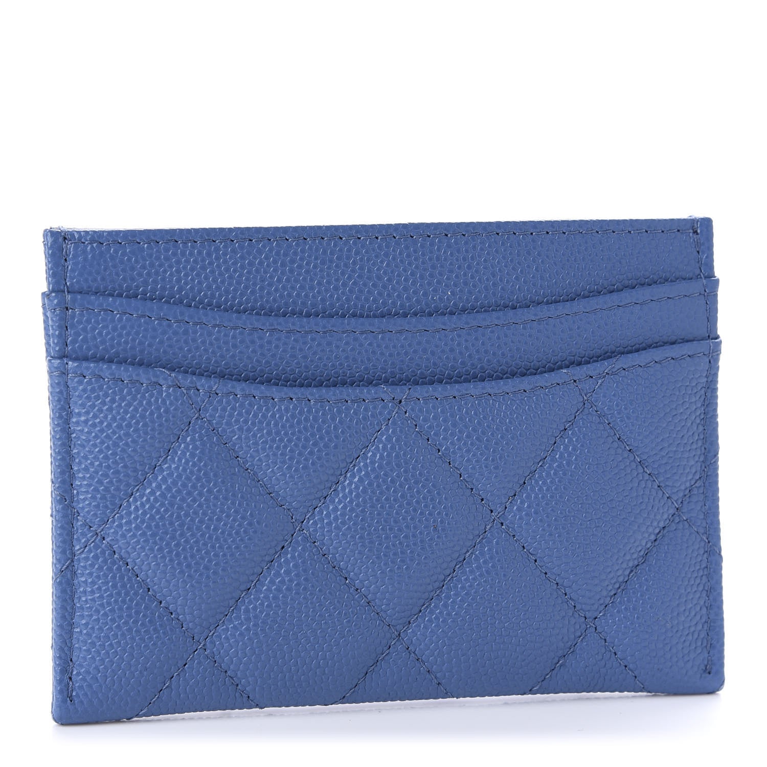 Chanel Caviar Quilted Card Holder Blue 3 of 11