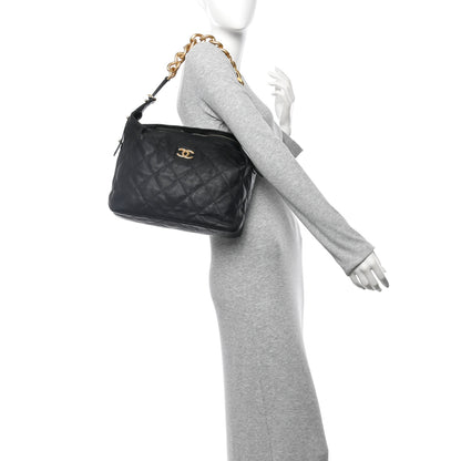 Chanel Calfskin Quilted Large Daily Hobo Black 2 of 10