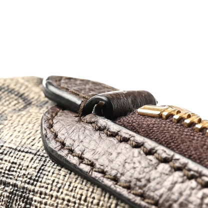 Gucci GG Supreme Monogram Textured Calfskin Web Large Ophidia Cosmetic Case Beige Ebony New Acero 8 of 9