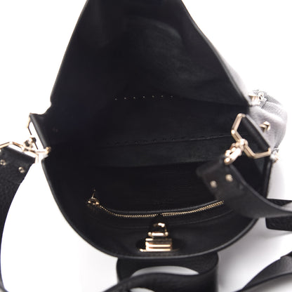 Valentino Garavani Pebbled Calfskin Large Rockstud Flip-Lock Messenger Bag Black 5 of 9
