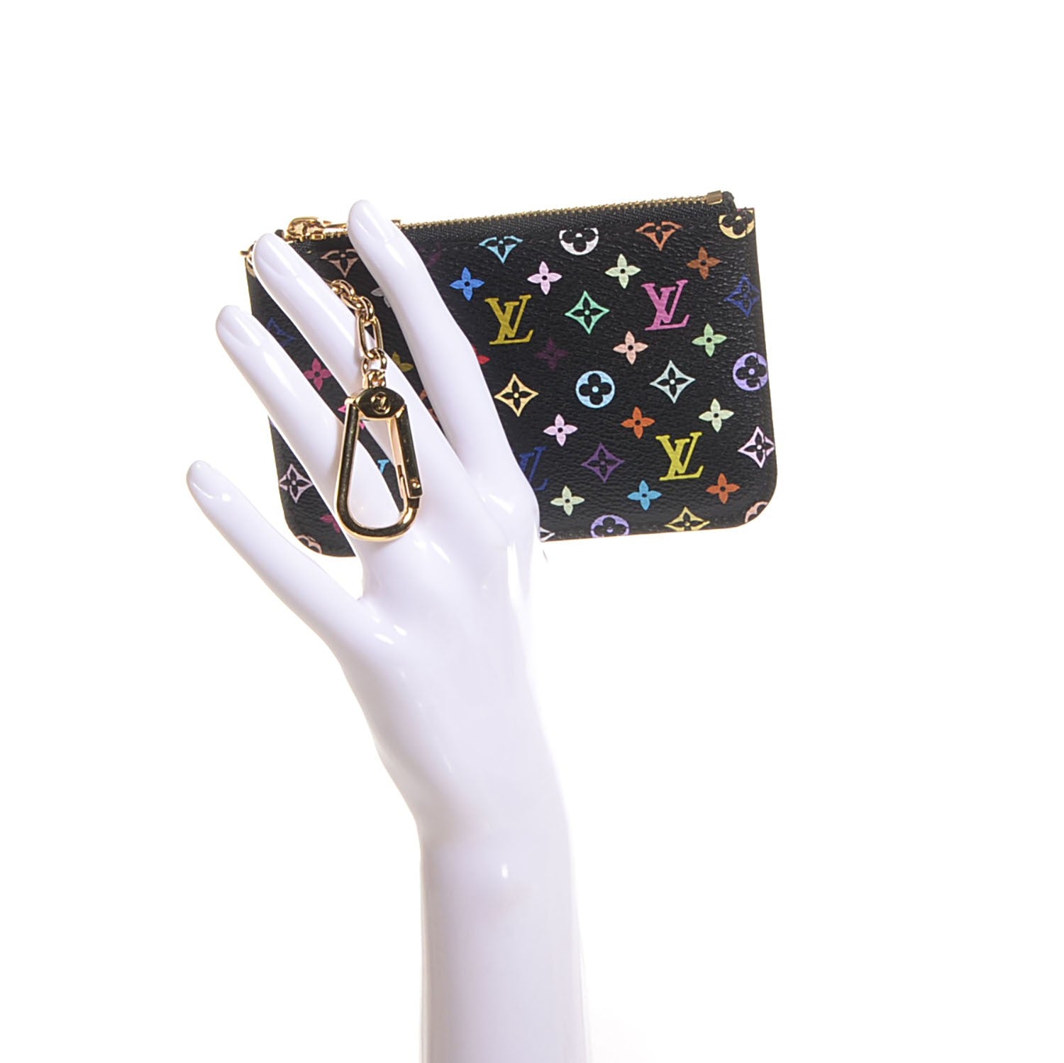 Louis Vuitton Monogram Multicolor Key Pouch Black Grenade 2 of 7