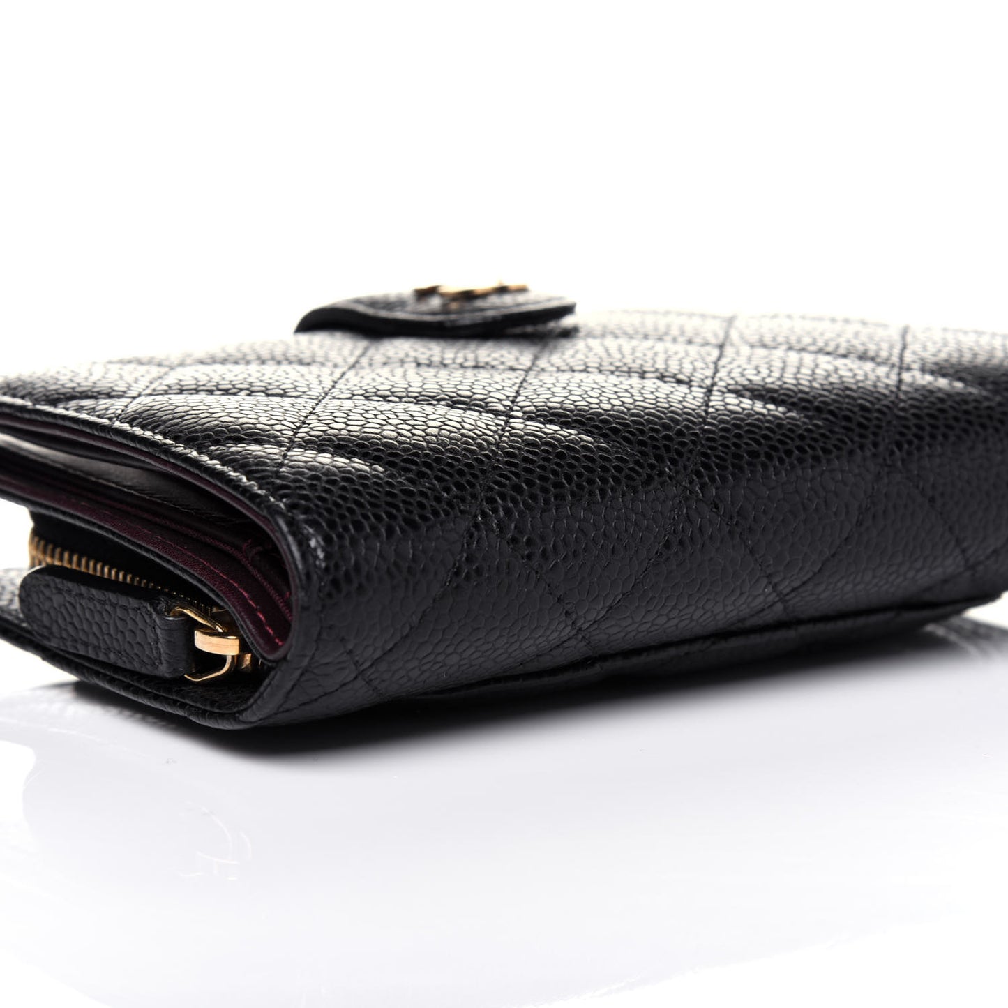 Caviar Quilted CC French Wallet Black
