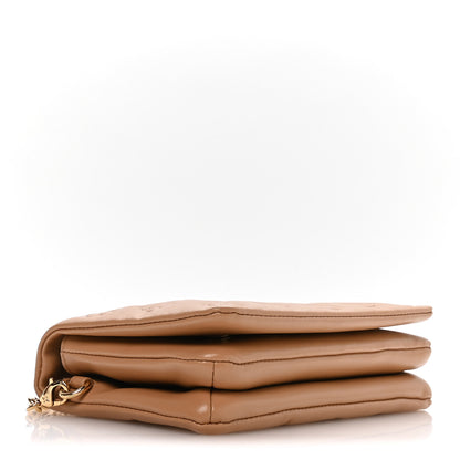 Louis Vuitton Lambskin Embossed Monogram Pochette Coussin Camel 4 of 9