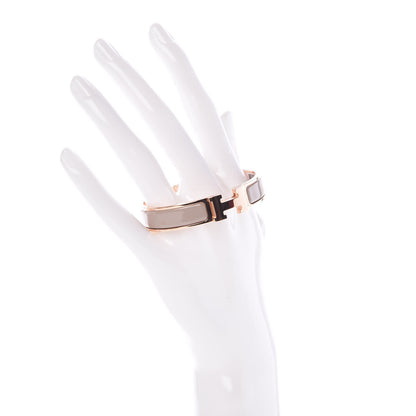Hermes Enamel Clic Clac H Narrow Bracelet PM Marron Glace 2 of 6