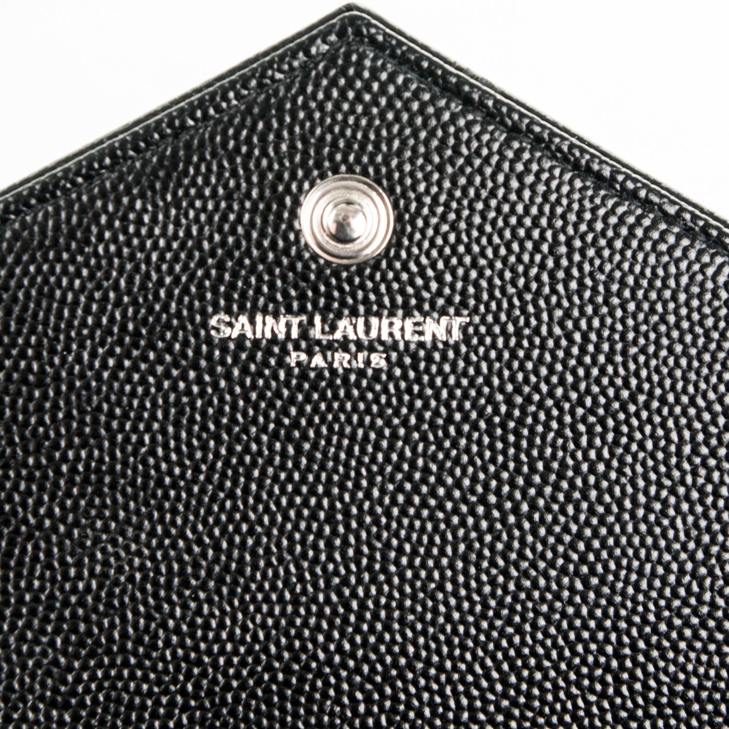 Saint Laurent Grain De Poudre Matelasse Chevron Monogram Chain Wallet Black 8 of 8