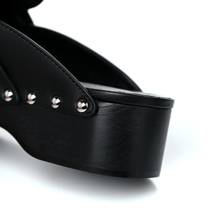 Hermes Calfskin Calya Mules 37 Black 8 of 14