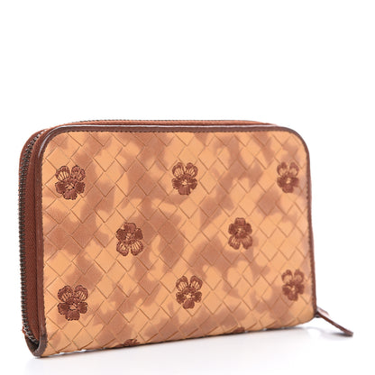 Bottega Veneta Nappa Intrecciato Floral Embroidered Zip Around Wallet Brown 2 of 10