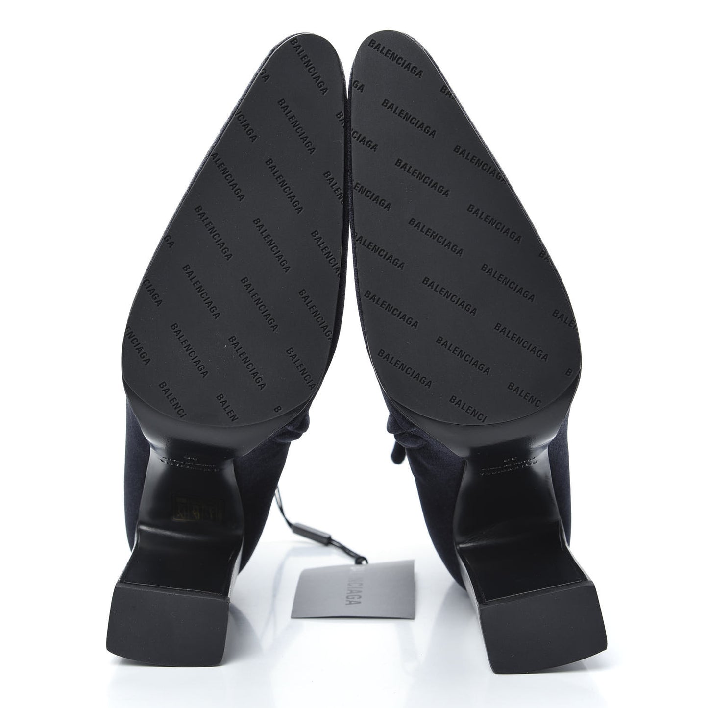 Smooth Velvet Ankle Boots 39 Black