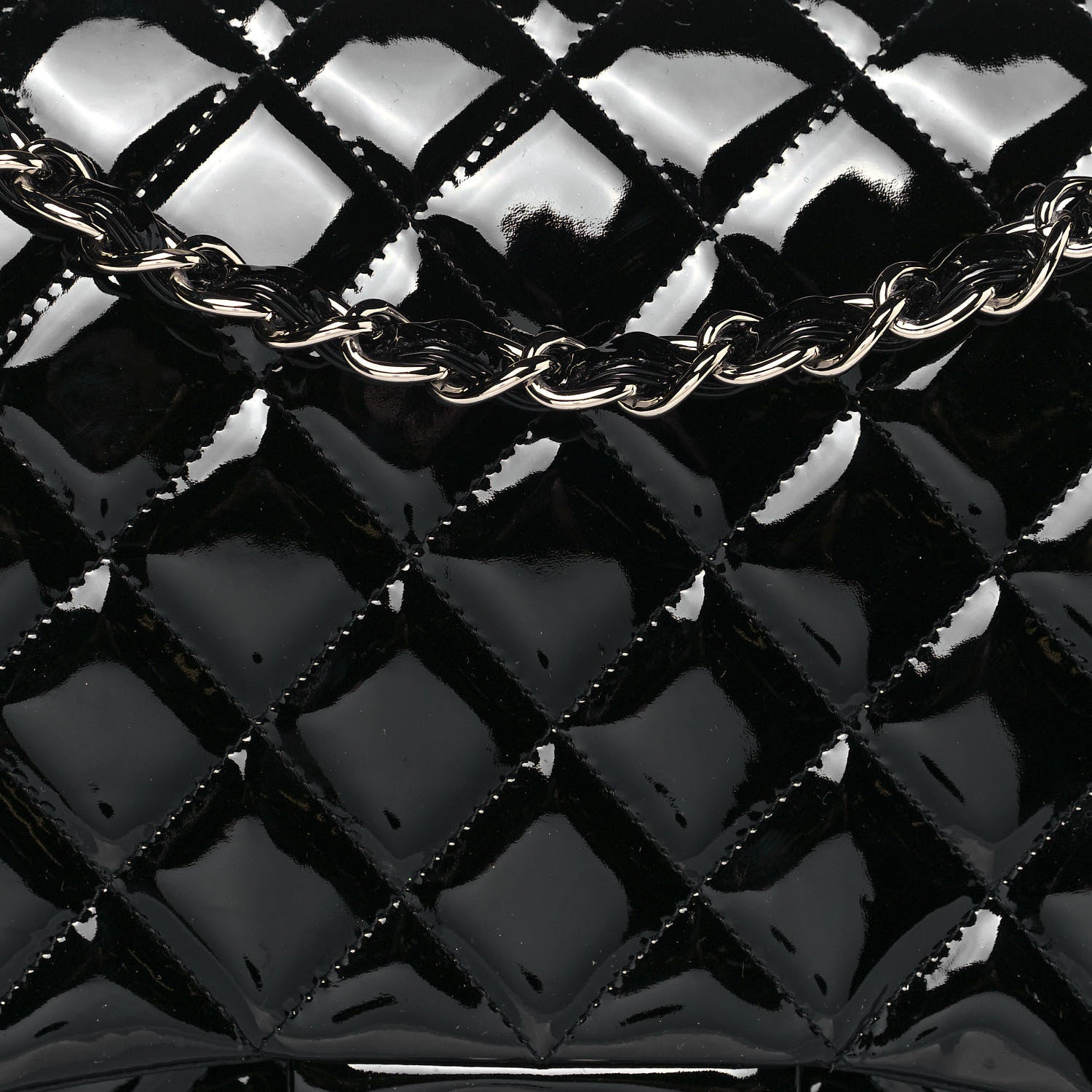 Chanel Patent Quilted Maxi Double Flap Black 8 of 14
