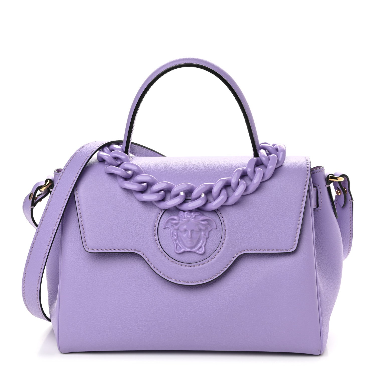 Versace Calfskin Medium La Medusa Top Handle Handbag Lilac 1 of 9