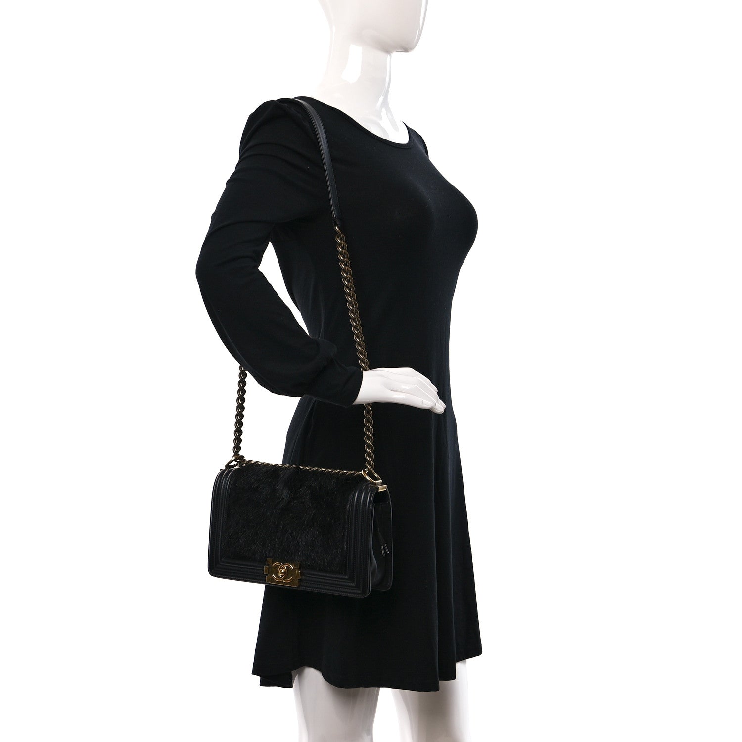 Chanel Goat Hair Medium Celtic Boy Flap Black 2 of 11