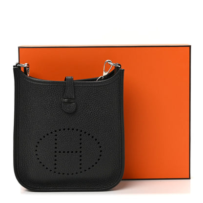 Hermes Taurillon Clemence Evelyne TPM Black 11 of 11
