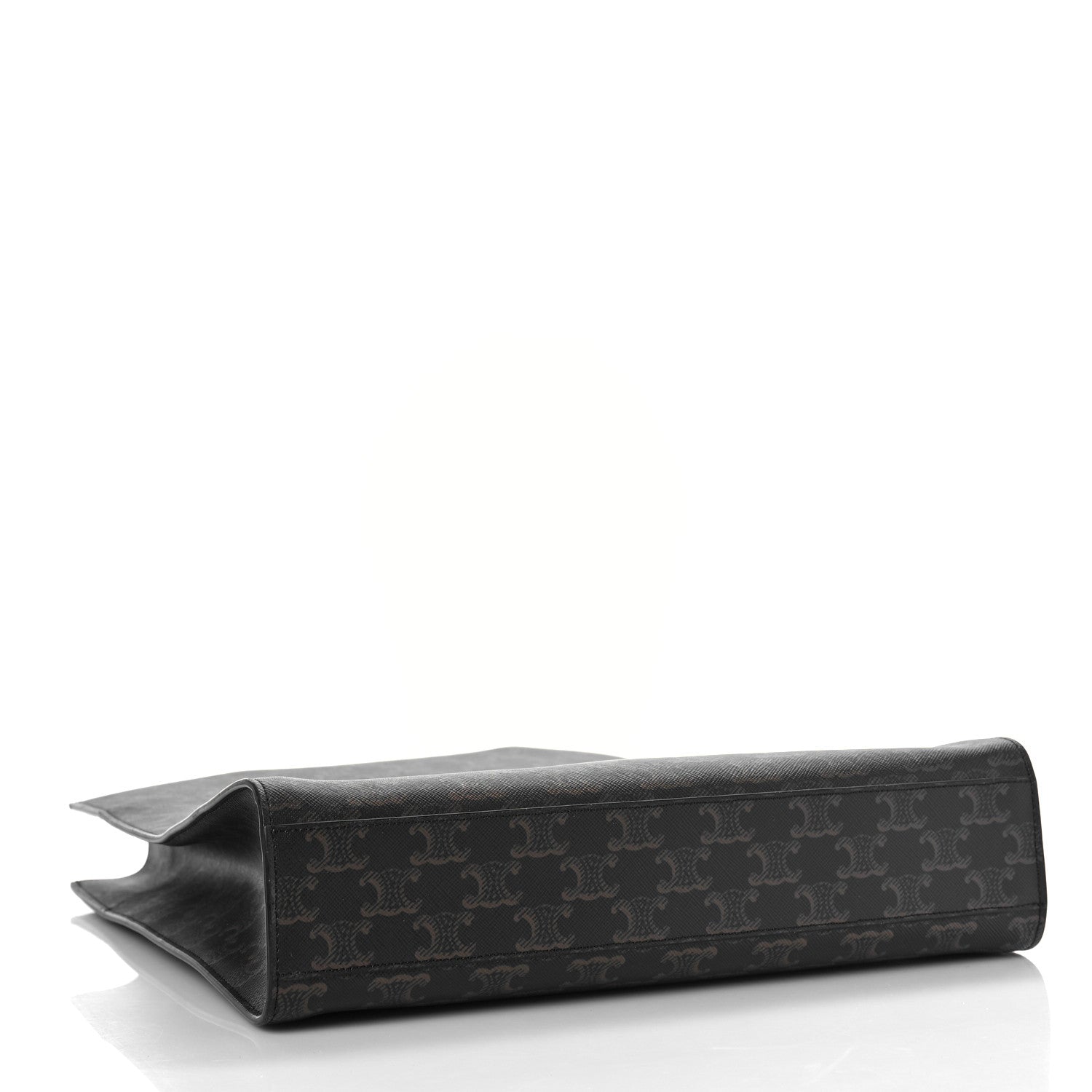 Celine Triomphe Canvas Calfskin Medium Vertical Cabas Black 3 of 6