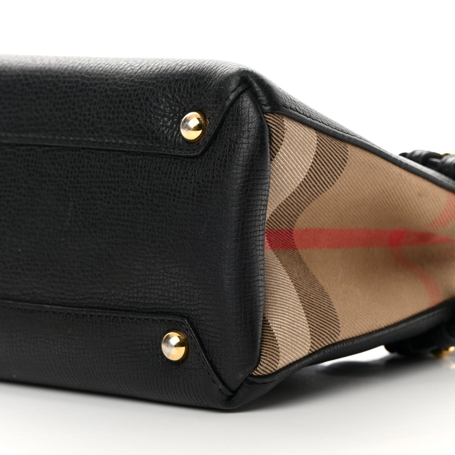 Burberry Derby Calfskin House Check Baby Banner Tote Black 11 of 19