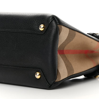 Burberry Derby Calfskin House Check Baby Banner Tote Black 11 of 19