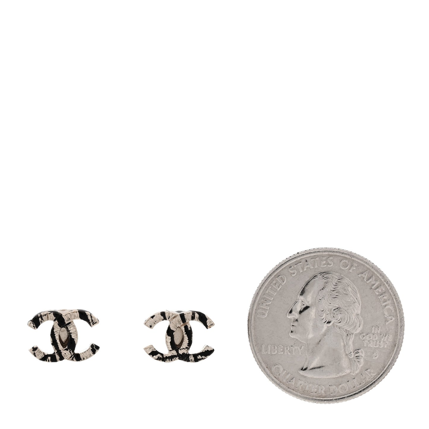 Metal CC Jackson Pollock Splattered Paint Earrings Black Gold