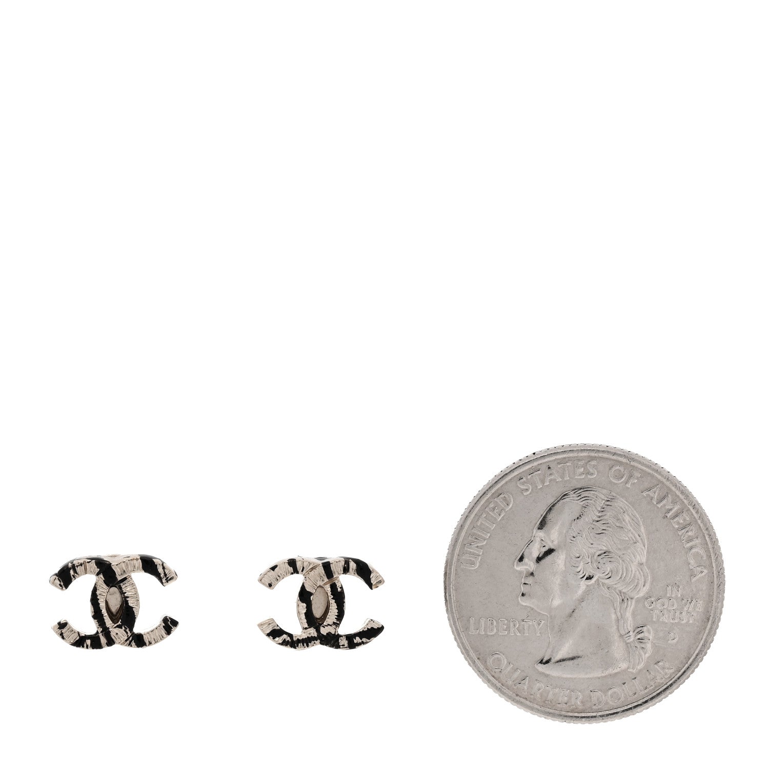 Chanel Metal CC Jackson Pollock Splattered Paint Earrings Black Gold 2 of 5