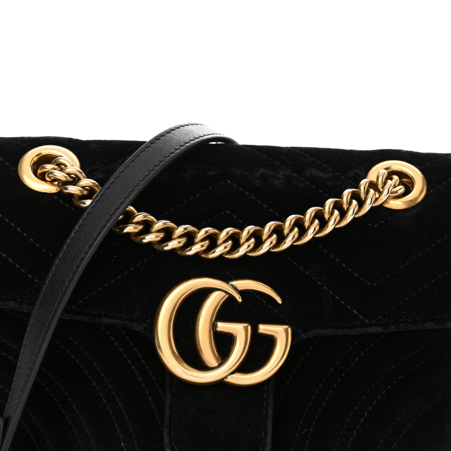 Gucci Velvet Matelasse Mini GG Marmont Shoulder Bag Black 8 of 16