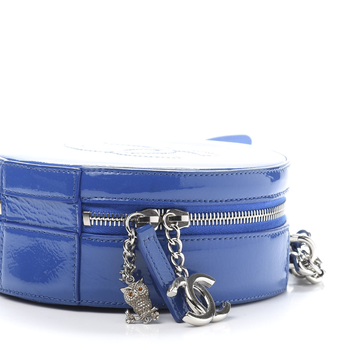 Patent Round As Earth Evening Bag Blue