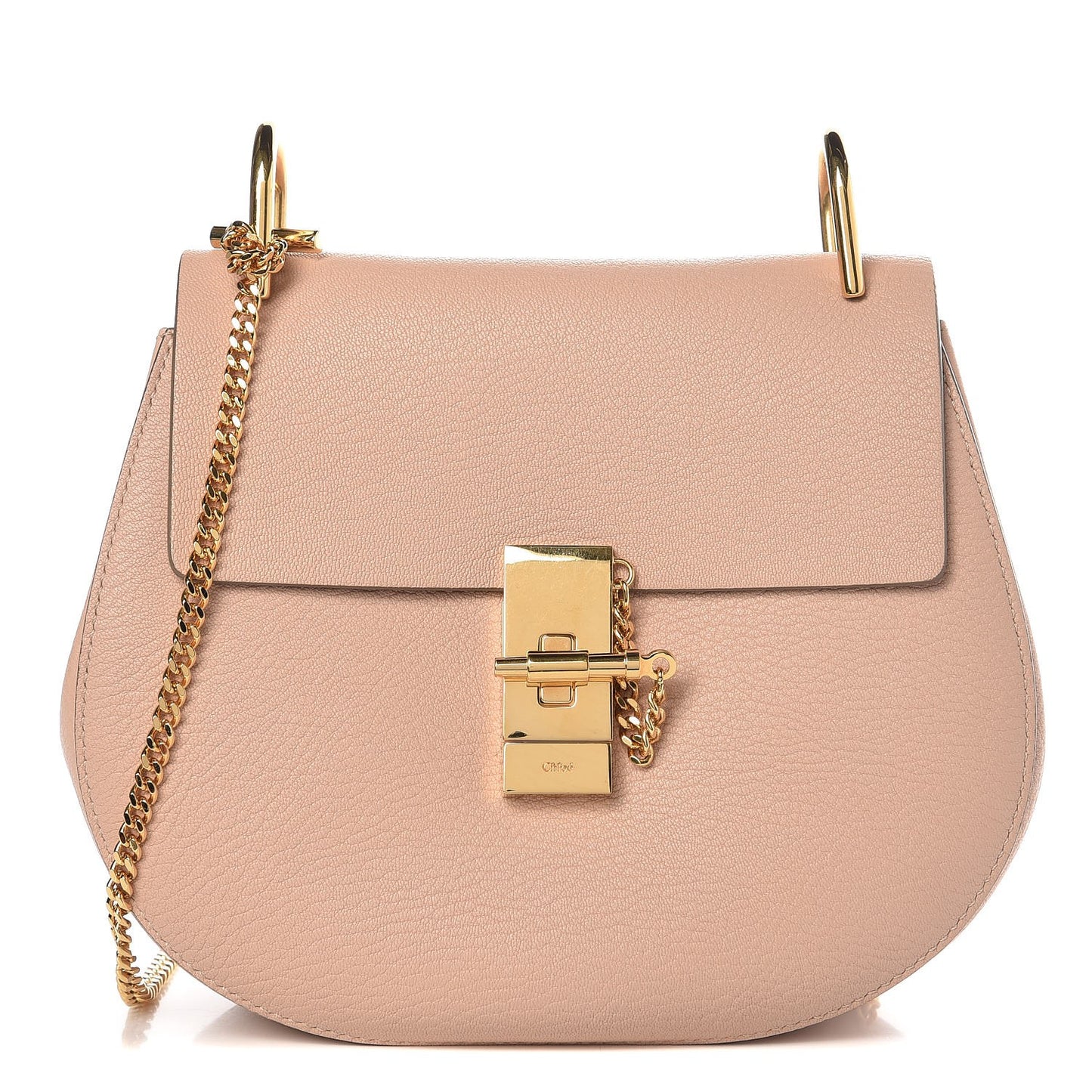 Grained Lambskin Drew Shoulder Bag Cement Pink