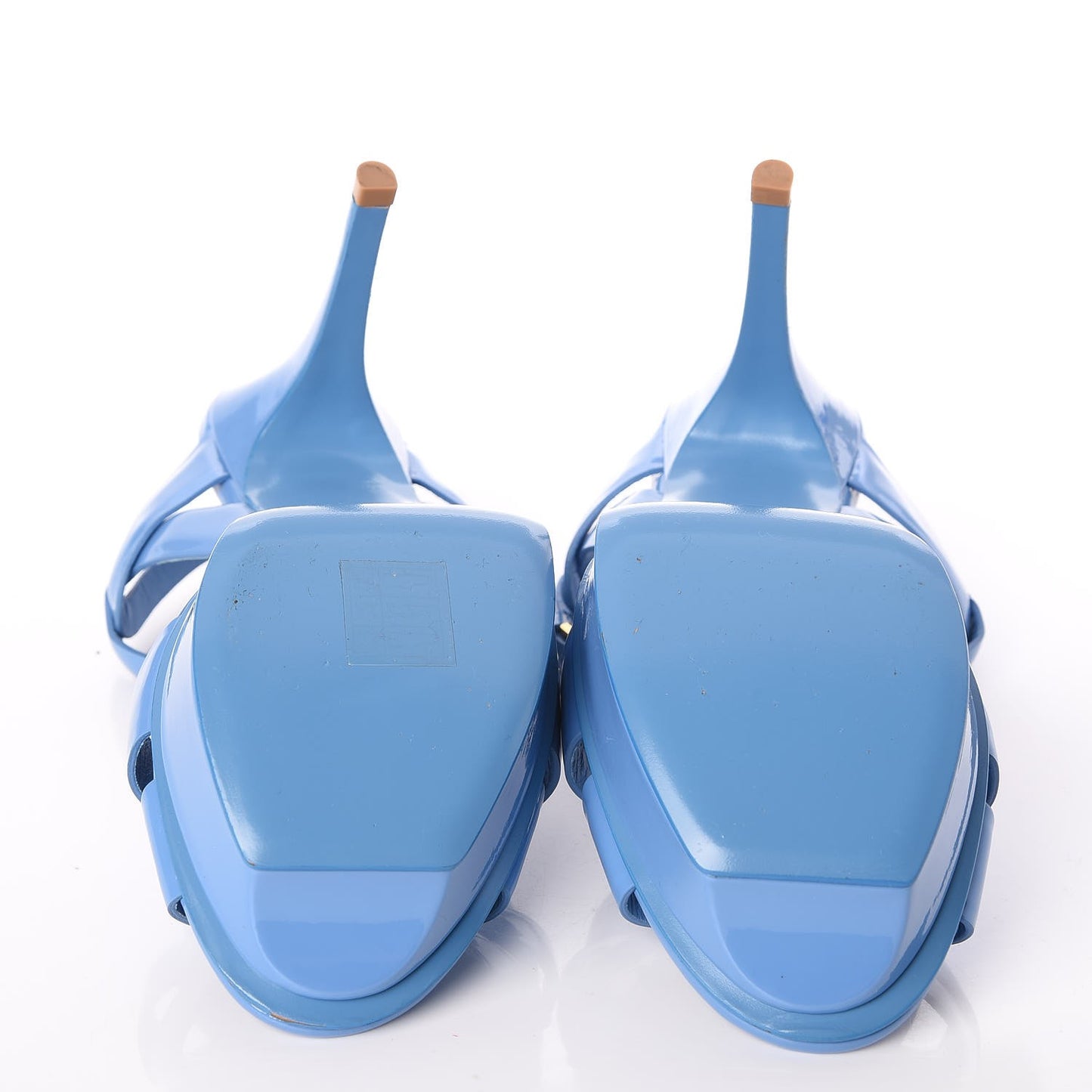 Vitello Vernice Tribute 75 Platform Sandals 38 Blue Clair