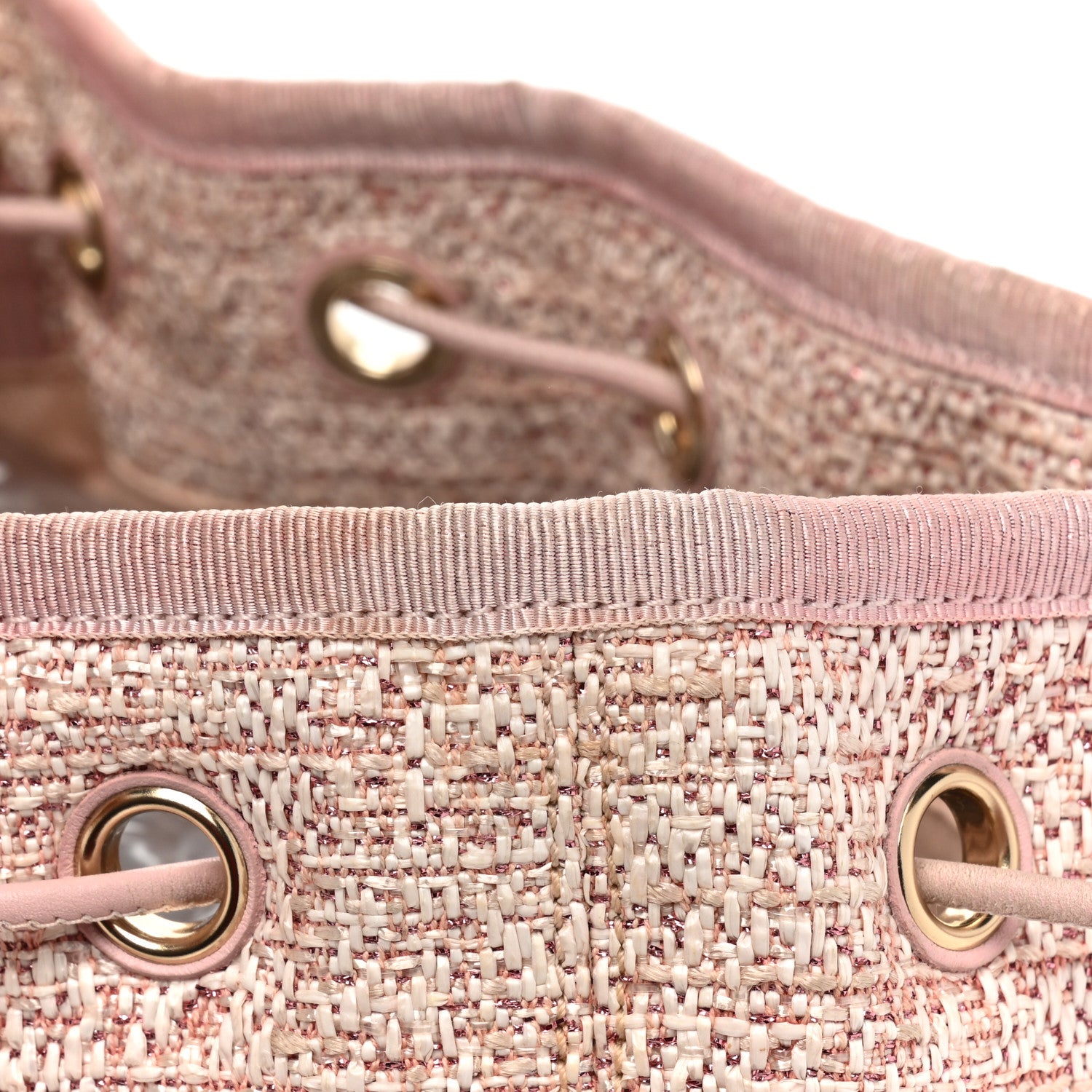 Chanel Lurex Boucle Deauville Drawstring Bag Pink 14 of 14