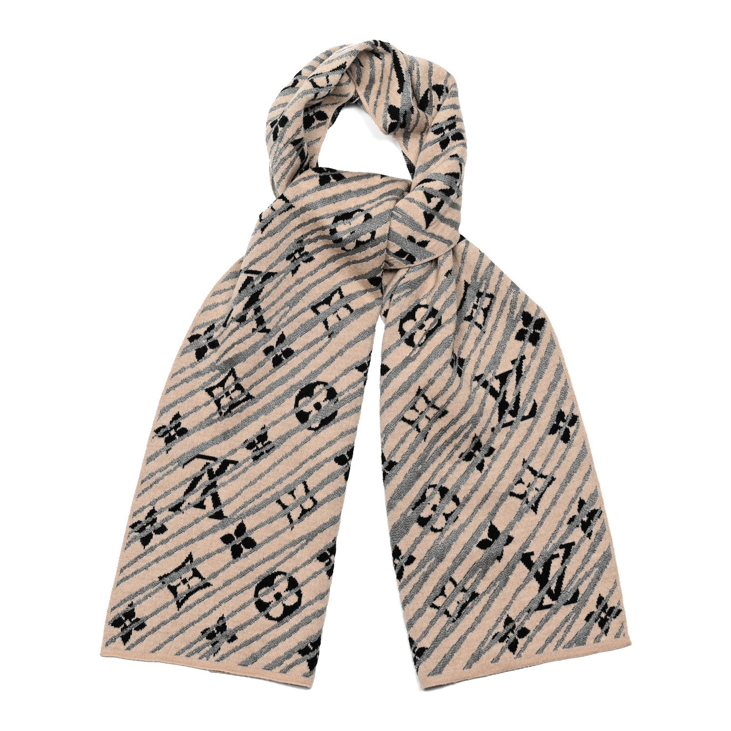 Louis Vuitton Wool Polyester Epi Storm Scarf Beige 1 of 3