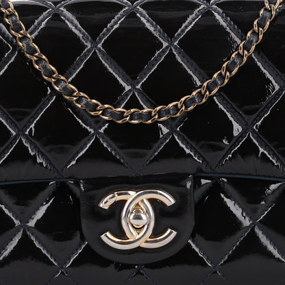 Chanel Patent Goatskin Quilted Medium CC Eyelet Flap Blue 8 of 10