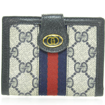 Gucci Monogram Web French Wallet Navy 1 of 7