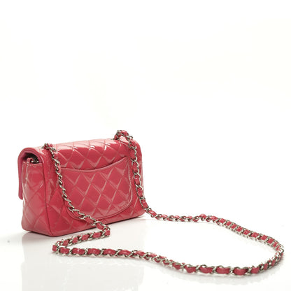 Chanel Patent Quilted Mini Rectangular Flap Fuchsia 2 of 11