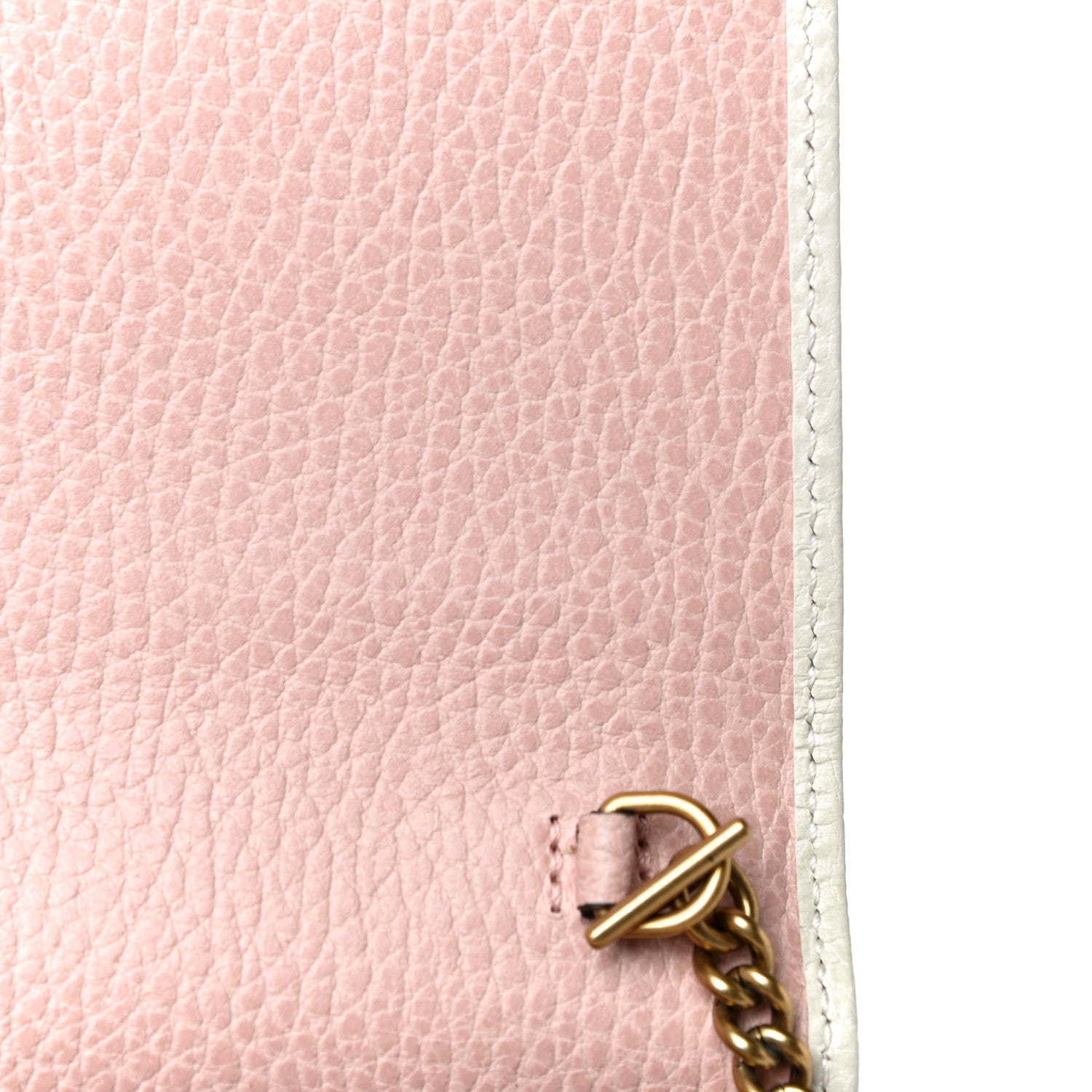 Gucci Calfskin GG Marmont Bow Chain Wallet White 10 of 12