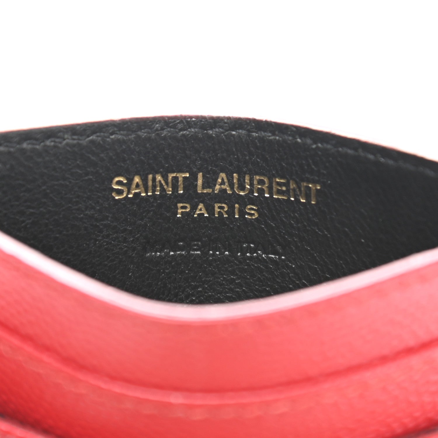 Saint Laurent Grain De Poudre Matelasse Chevron Monogram Credit Card Case Bandana Red 6 of 7