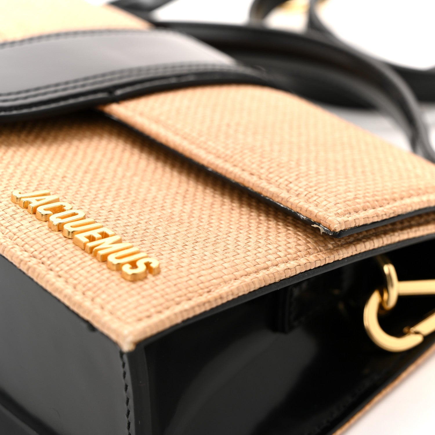 Jacquemus Raffia Smooth Calfskin Le Grand Bambino Natural Dark Brown 11 of 13